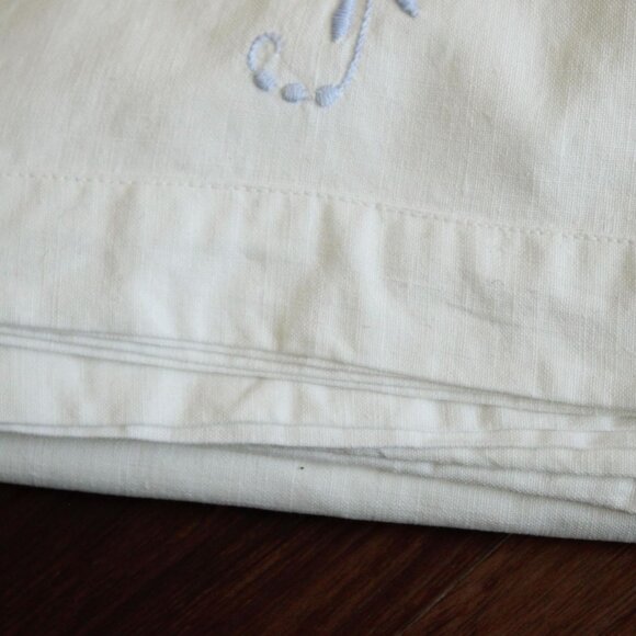 Vintage 1950s Pillowcase, Queen 32" Long, White Cotton With Pink Green And Blue - Picture 4 of 10